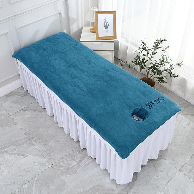 Gray Large Soft Absorbent Beauty Salon Bed Towel with Hole