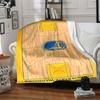 1pc Golden State Warriors Basketball Flannel Blanket, Soft Skin Friendly with Digital Printing, Various Sizes Available for Family, Friends, Birthday