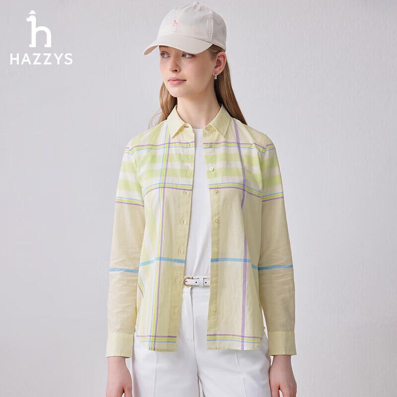 HAZZYS Women s Plaid Long Sleeve Shirt ASCSK1BBK21 165/88A40