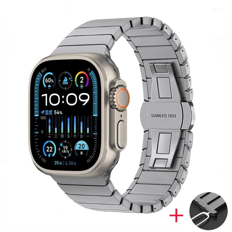 Metal Link Bracelet for Apple Watch Band 45mm 49mm 44mm 41mm 42mm 46mm Stainless Steel Belt iWatch Ultra 11 10 9 8 7 6 SE Strap