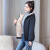 Damen Fleecemantel Winter Warm Verdicken Solide Windjacke Mit Kapuze Baumwollplüsch Kapuzenjacke Lässige Winddichte Outdoorjacke