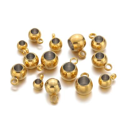 20pcs Stainless Steel Spacer Beads Pendant Charms Clasps Gold Color Bail Beads for DIY Jewelry Making Findings Hole 2-4mm Beads
