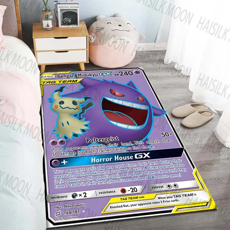 15 Misure Tappeti con Fantasia Carte Pokémon Gengar per Soggiorno Camera da Letto Tappetino per Pavimento Divano Tappeti Antiscivolo Tappeto Gioco per Camera dei Bambini Regali