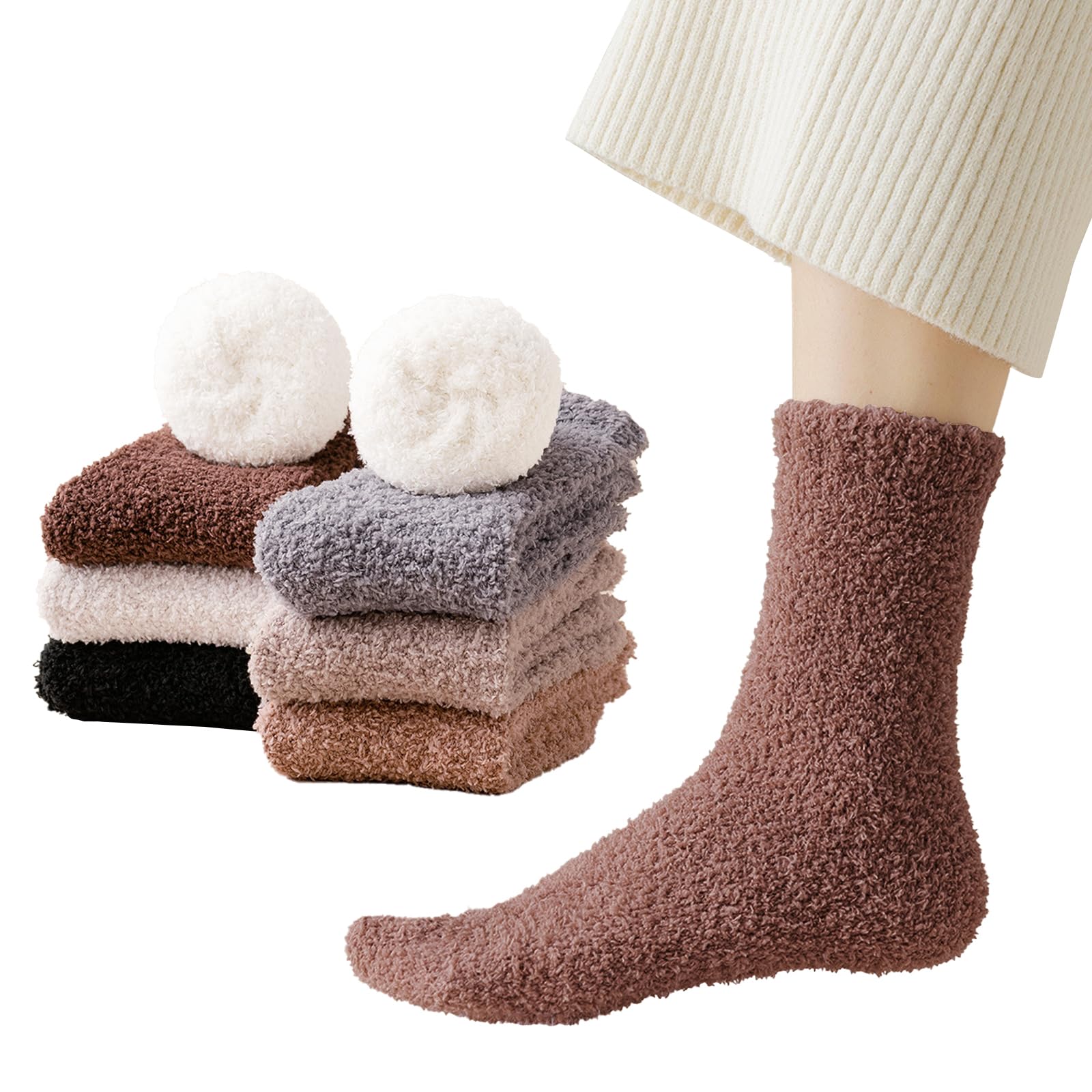

Warm Loose Extremely Warm Cold Comfortable Stepping on Cold Sweat Quick Fluffy School Heat Sleeping Survive the Cold Dark Brown of 4 [GONDMAX] Women s