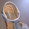 Girls Closed Toe Soft Sole Sandals, Summer Crystal Bow Princess Beach Shoes for Middle and Big Kids