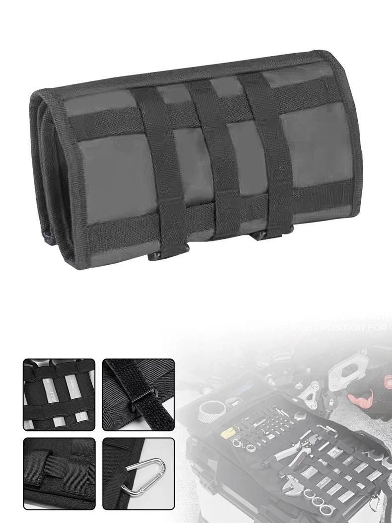 

Black Motorcycle Tool Roll Bag Portable Motor Saddlebags Side Tool Storage Bag Pouch Outdoor Travel Repair Working Tool Bag