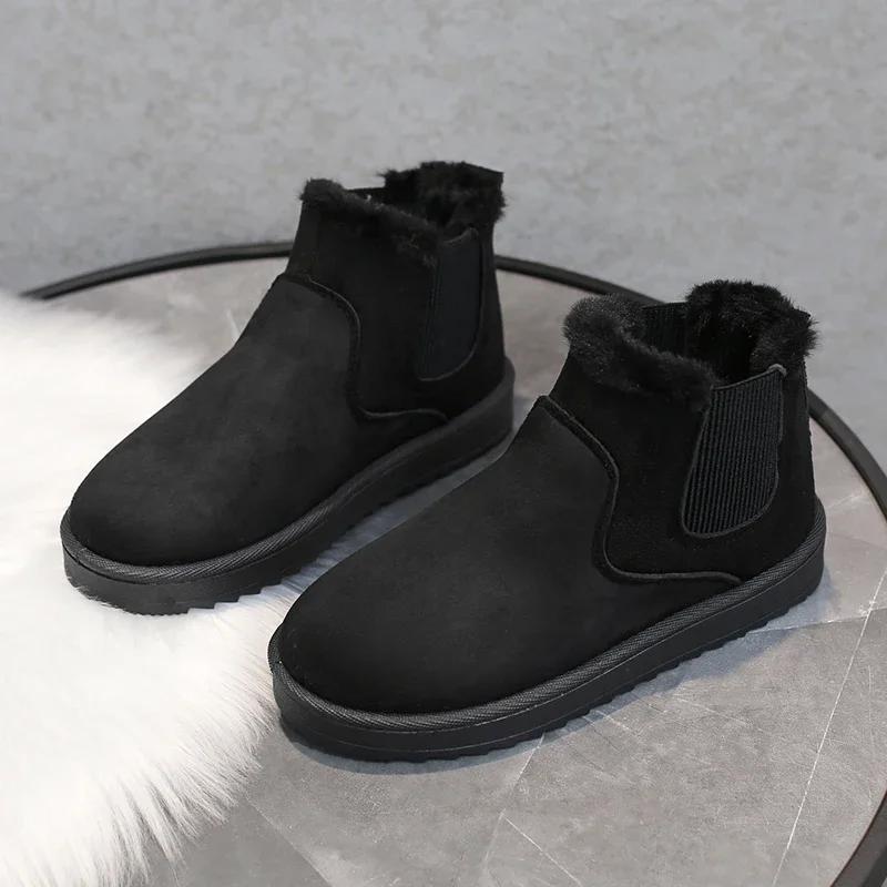 Thick-soled Snow Boots Women's Winter New Style Plus Velvet Thickened Warm Boots Bread Women's Shoes Northeast Big Cotton Shoes