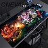 Large Mouse Pad Demon Slayer Nezuko Cute Anime Mousepads Kawaii Table Mats Office Accessories Deskmat Rubbe Lockedge Mouse Mat