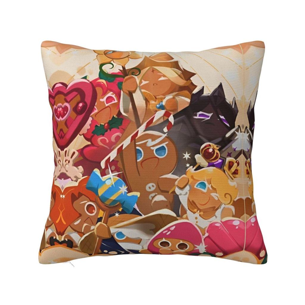 Black Pearl Cookie Pillow Case Cookie Run Kingdom Cushion Covers Customized Polyester Decor Pillowcover for Home 4545cm