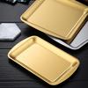Dinner Plate 304 Stainless Steel Rectangular Plate Korean Barbecue Plate, Sushi Plate, Dessert Tray Storage Tray
