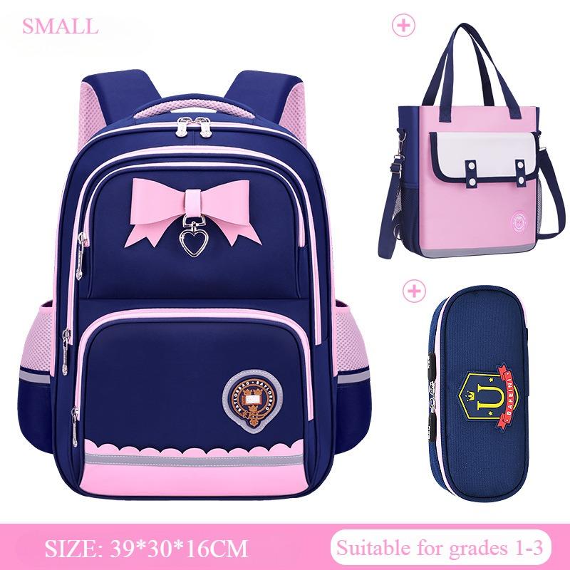 3pcs Set Breathable Waterproof Children Schoolbag Primary School Students Burden Reduce Spine Protect Book Bag 1-3-6 Grades Lightweight Youth Backpack