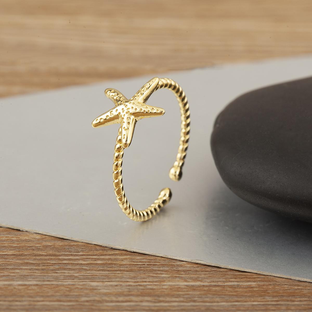 

Nidin New Trendy Bird/Starfish Shape Copper Open Ring Adjustable For Women Men Irregular Geometric Finger Jewelry Accessories resizable
