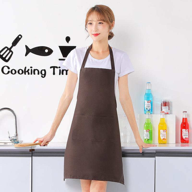 Custom Logo Women s Stain-Proof Kitchen Apron темно-коричневого
