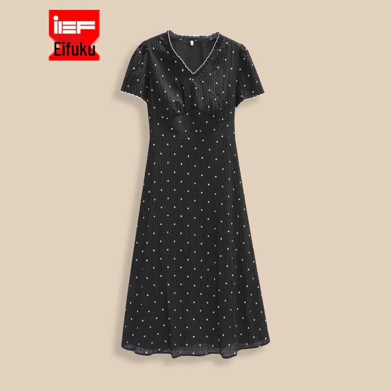 IEF French Retro Polka Dot Midi Dress XL