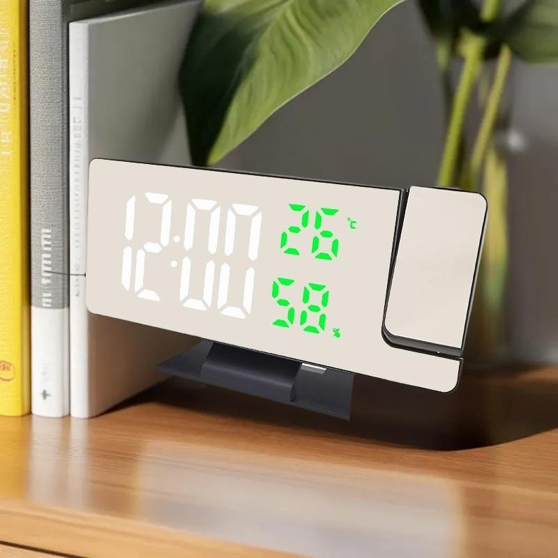 LED Digital Alarm Clock Projection Clock With 180°Rotatable Projector Mirror Large Screen Projection Clock For Home Office Table