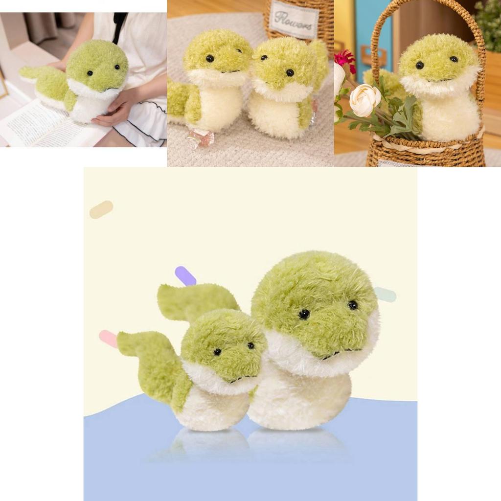 Adorable Green Snake Plush Toy Soft Stuffed Doll Cuddly Animal For Kids Gifts