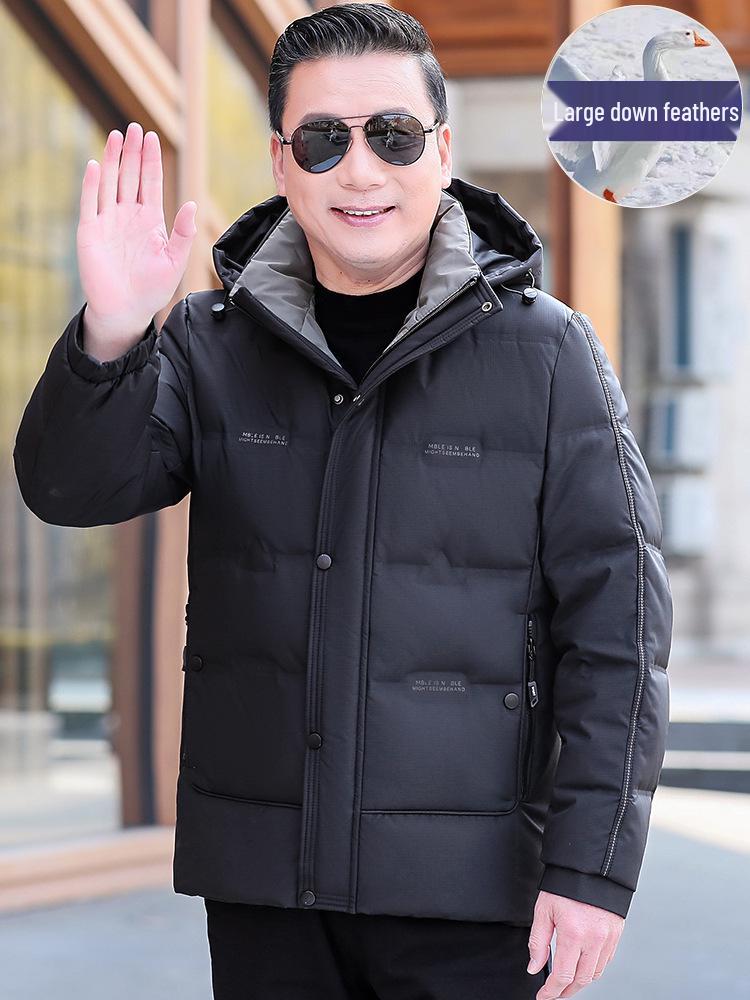 Men's Winter Down Jacket for Middle-Aged & Elderly - Thick, Warm Outerwear for 50s & 60s  