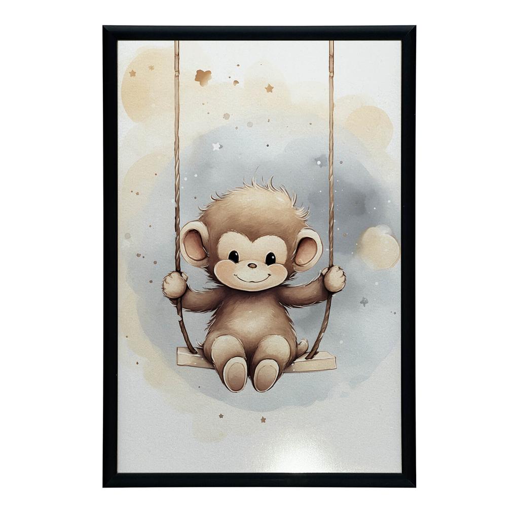 Małpka Na Huśtawce Małpka Na Huśtawce, 50X70 Cm, Bez Ramy, Płótno Premium Na Blejtramie