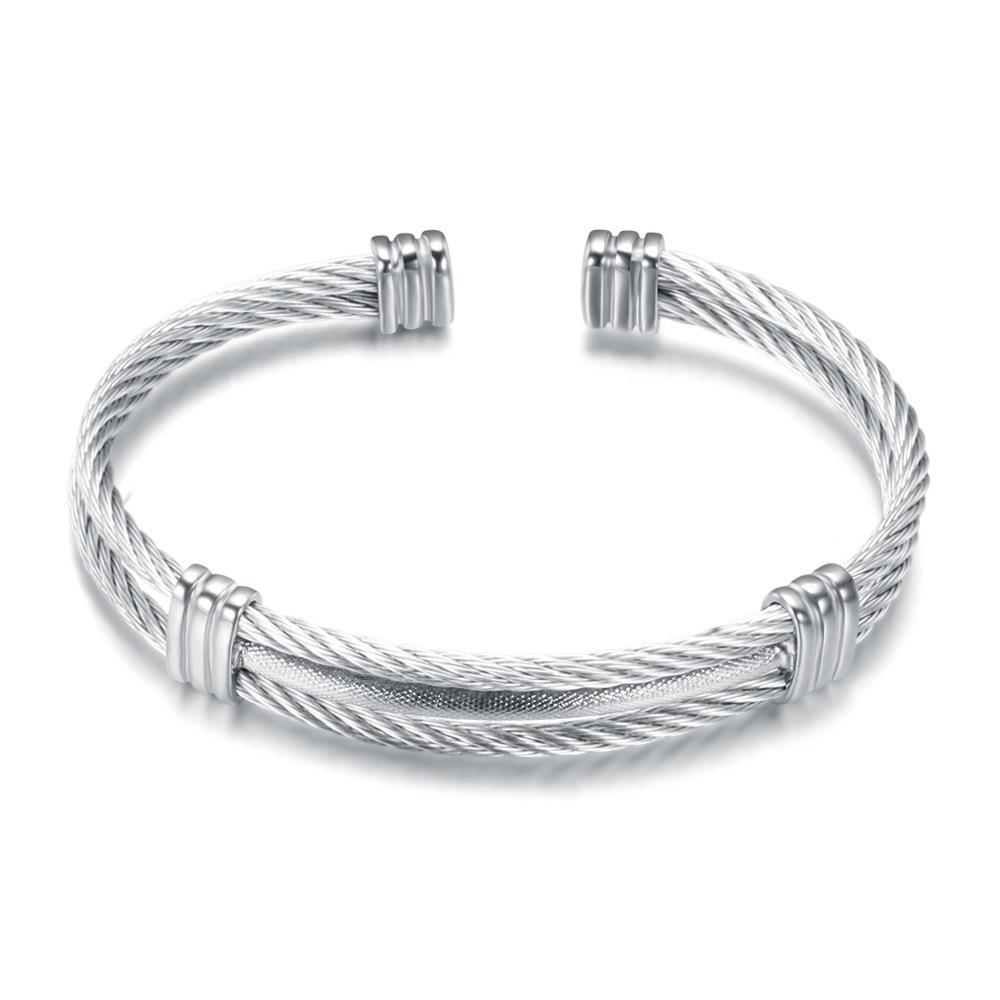 European  American Stainless Steel Two-Tone Woven Bracelet - Versatile Women s Accessory (10MM)