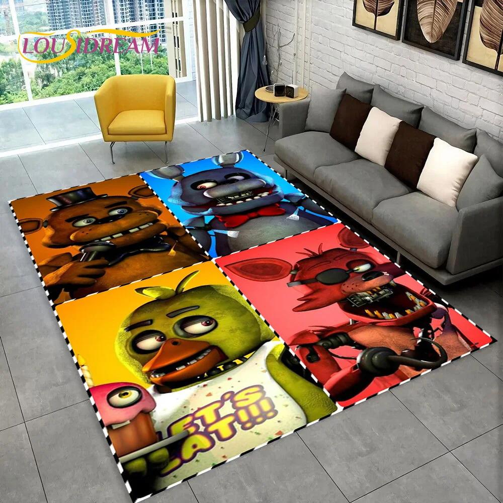 Horror Game FNAF Freddy Film Teppich Teppich für Zuhause Wohnzimmer Schlafzimmer Sofa Fußmatte Dekoration, Kinder Spielzimmer Teppich Rutschfeste Bodenmatte