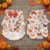 Fall Dog Shirt Chicken Print Pet Clothes with Bowtie Autumn Harvest Floral Puppy Thanksgiving Apparel for Small Medium Dogs Cats