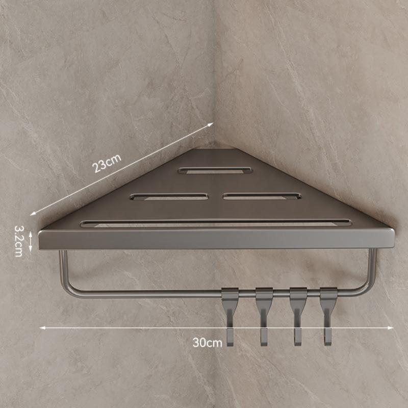 Bathroom Corner Storage Rack Punch-Free Toilet Alumimum Organization Storage Shelves for Wall Toiletries Shower Accessories New