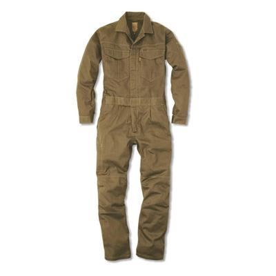 GRACE ENGINEERS GE430 38 Heather Khaki All Season Melange One Pleated Long Sleeve Jumpsuit LL