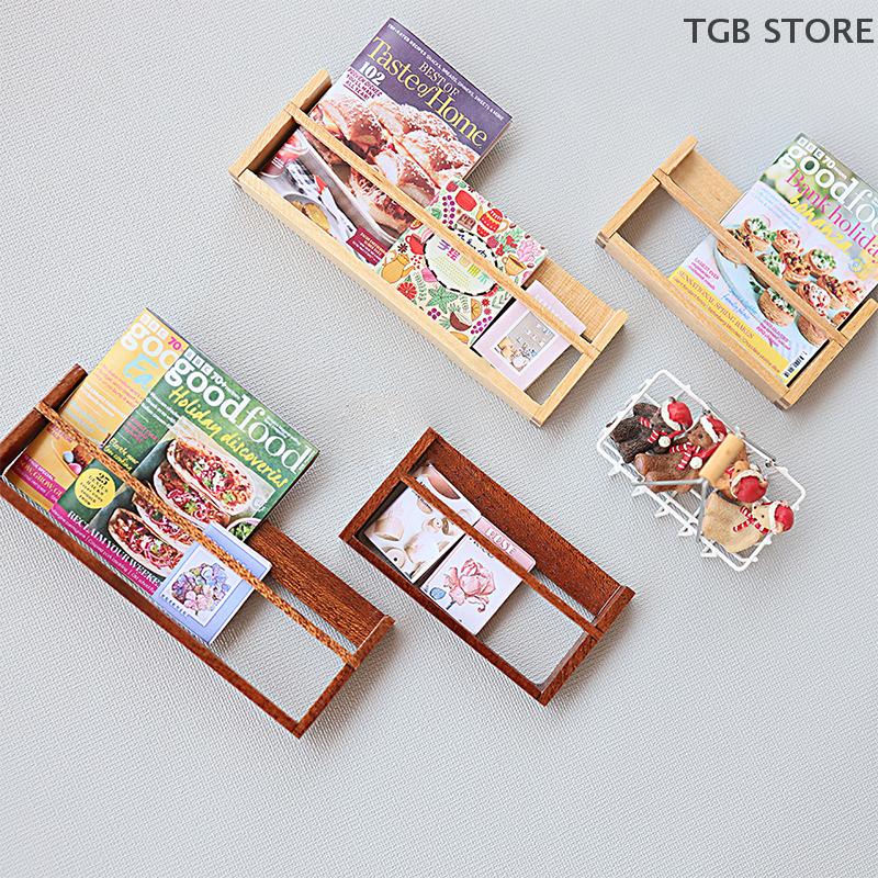 1/12 Mini Wall Bookshelf Model Miniature Study Furniture Decoration Scene Ornament