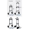 Folding Aluminum Hand Truck Dolly Cart 150KG Capacity Heavy Duty Two-Wheeled TPR Wheels Industrial Cargo Handling Storage