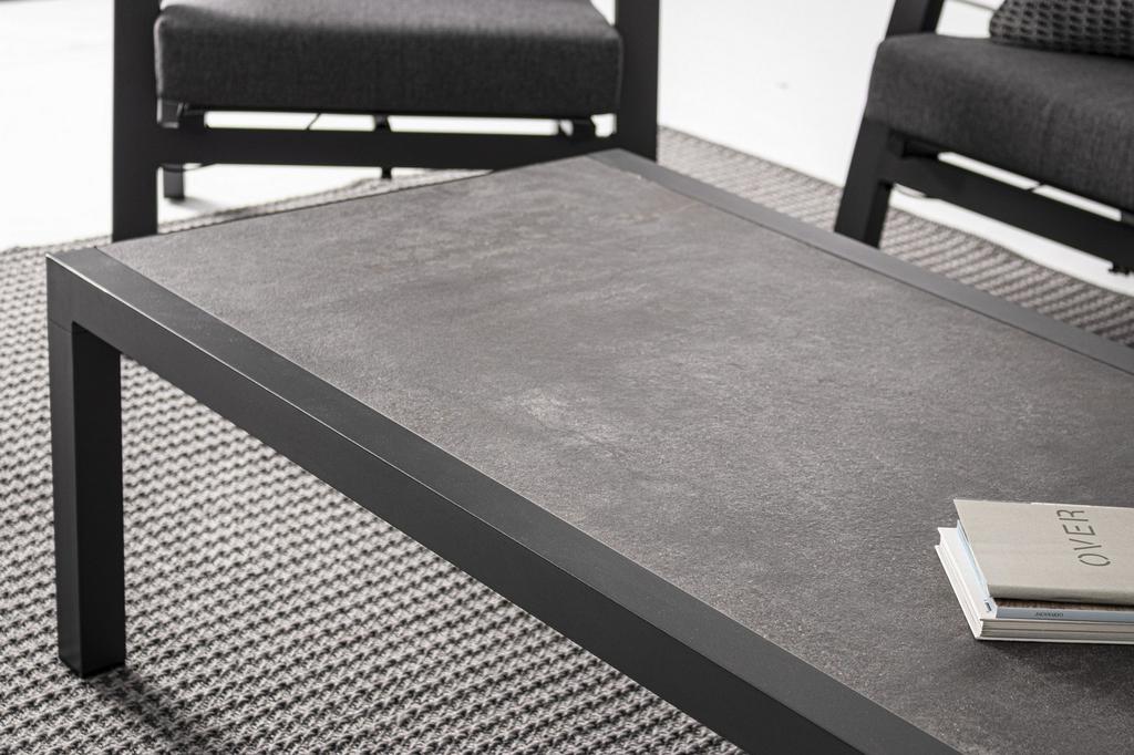 Garden Coffee Table 120X70Cm Bolzano Canvas Aluminum Anthracite