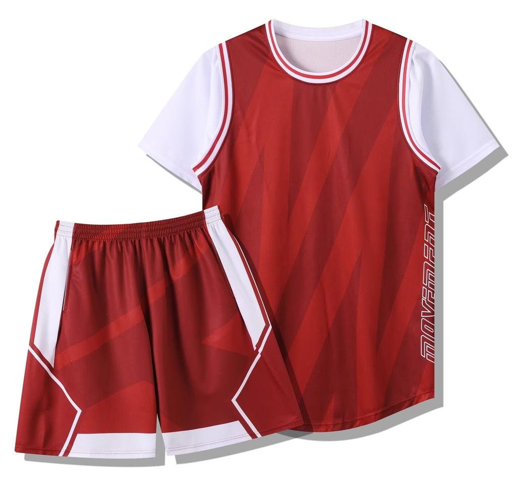 286 Fake Two-Piece Set, Basketball Jersey Set, Adult Men'S And Women'S Print Jersey, With Pockets On Both Sides 3Xs-6Xl