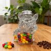 Animal Shape Glass Candy Jar Airtight Pet Treat Container for Kitchen Storage Transparent Canister for Cookies Coffee Snack