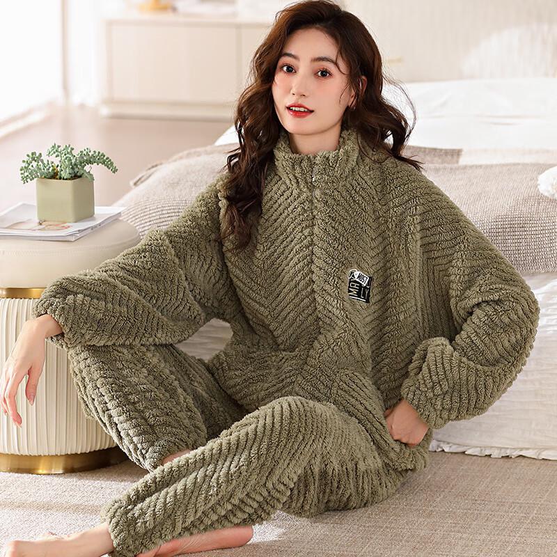 Женский теплый пижамный комплект из кораллового флиса Shenbaolai