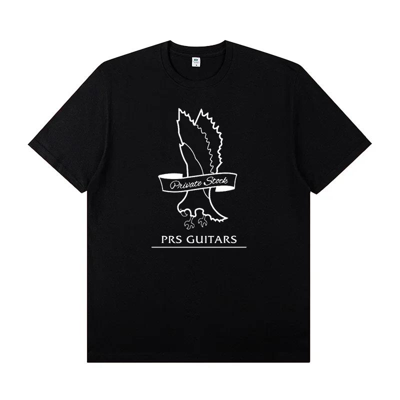 PRS Electric Guitar Peripheral Pattern Round Neck Rock T-shirt Short Sleeve Band Lead Singer Guitarist Practice T-shirt Tops