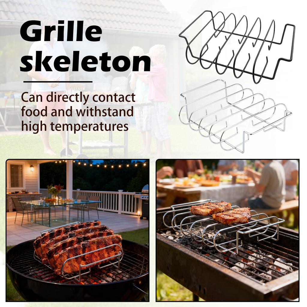 Barbecue Rack High-Temperature Resistant BBQ Grill Shelf For Outdoor Steak Chicken Grilling Strong Bearing Capacity Lightweight Practical Cooking Tool