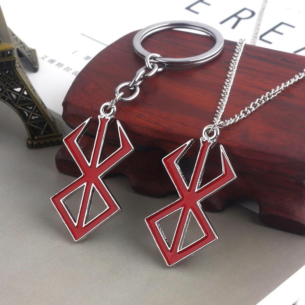 Anime Berserk Symbole Logo Collier Tendance Mode Guts Épée Logo Pendentifs Cosplay Bijoux Décoration Collier Accessoires Cadeaux