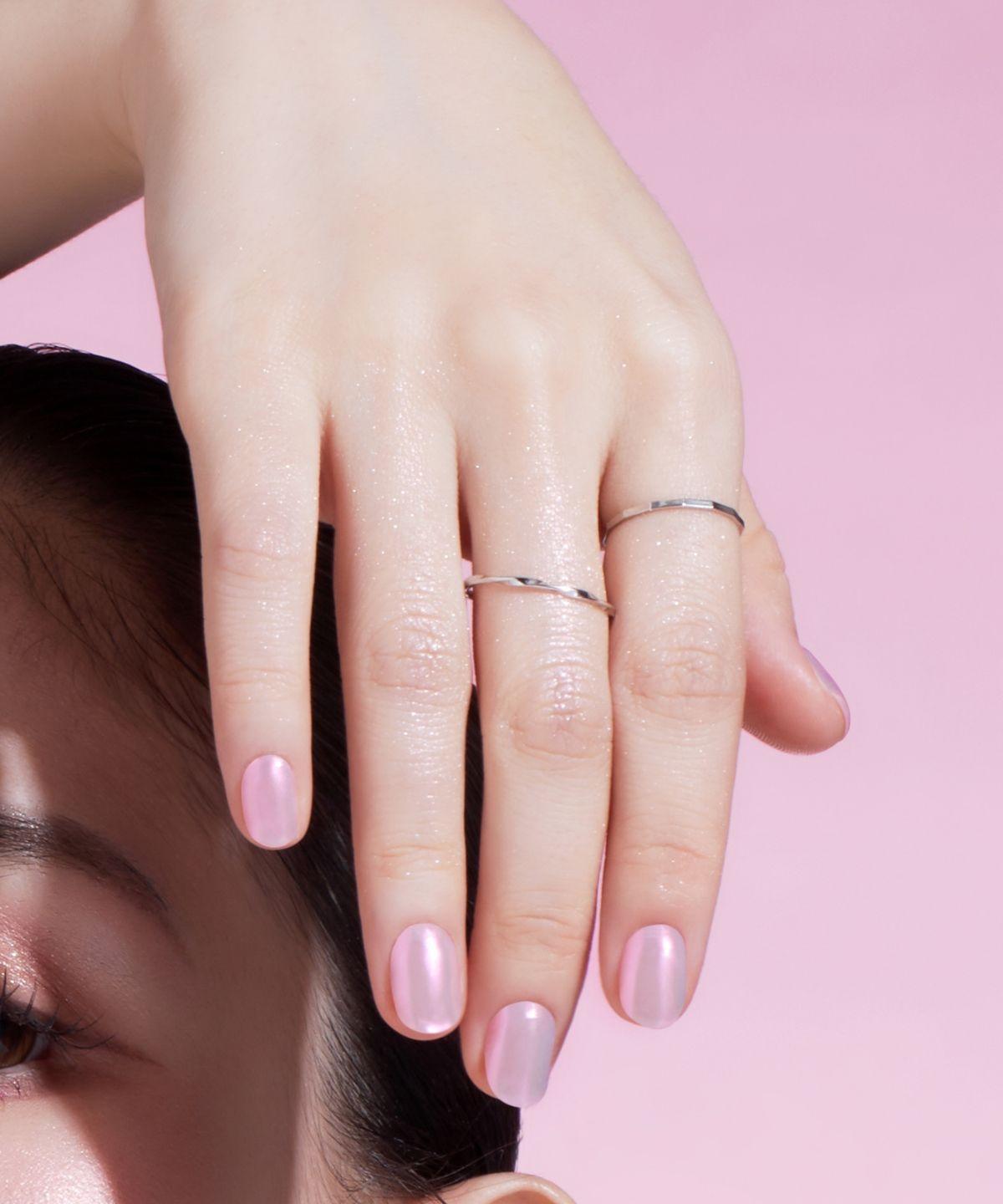 Mirror Milk Pink Stick-on Gel Nails