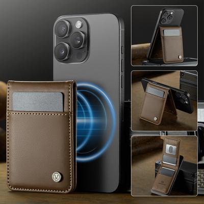 MagSafe Ring Magnetic Card Bag Is Suitable for iPhone17/16/15 Series Apple 14/13/12 Anti-theft Brush Leather Case