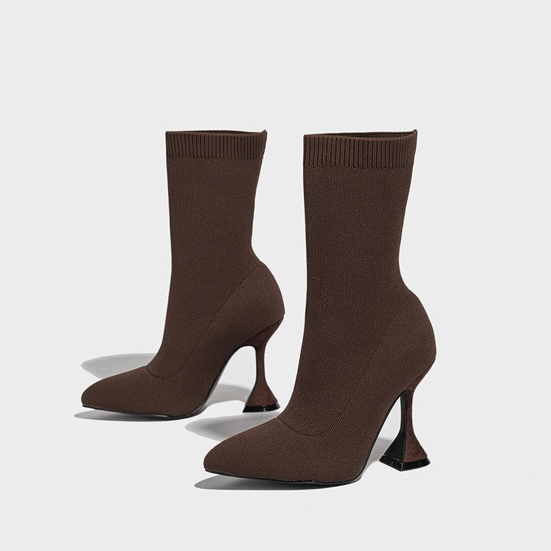 

Женские каблуки Весна/Лето Уличные Свидания Вязаные Бокалы и Остроносые Ботильоны Женские Высокие Каблуки Ботильоны 42