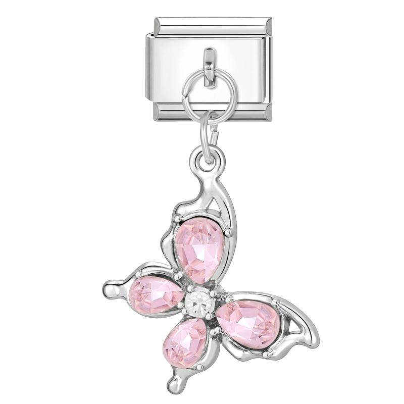 Cute Animal Series Cat Dog Eye Cherry Butterfly Italian Charm Links Fit 9mm Stainless Steel Bracelet Women DIY Making Jewelry