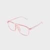 Ilsamsaemem Retro Two-Bridge See-Through Pink Horn-Rimmed Frames Blue Light Blocking Lenses