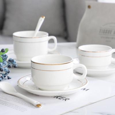 European Luxury Gold Rim Ceramic Coffee Cup Set