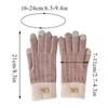 Women's Knitted Warm Plush Gloves Fashionable and Versatile for Unisexautumn and Winter Warm Cycling Gloves Touch Screen Gloves