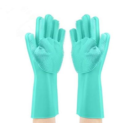 1 Paar hochwertige Silikon-Haushalts-Magie-Küchenwäscher-Reinigungshandschuhe Geschirrspülhandschuhe