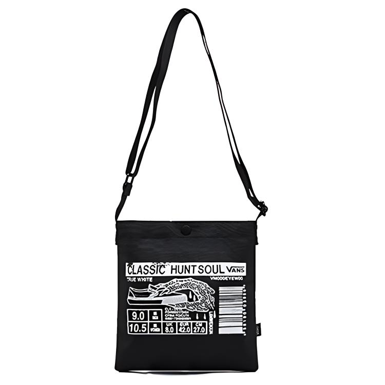 Vans Nylon Fabric With Canvas Crossbody Bag Regular Unisex Black VN0A4MNJBLK