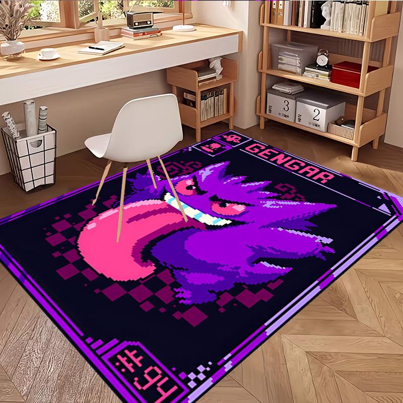 Gengar Print Rug, Washable Floor Carpet, For Entryway Dorm Laundry Room Office Study, Home Decor Birthday Christmas Gift