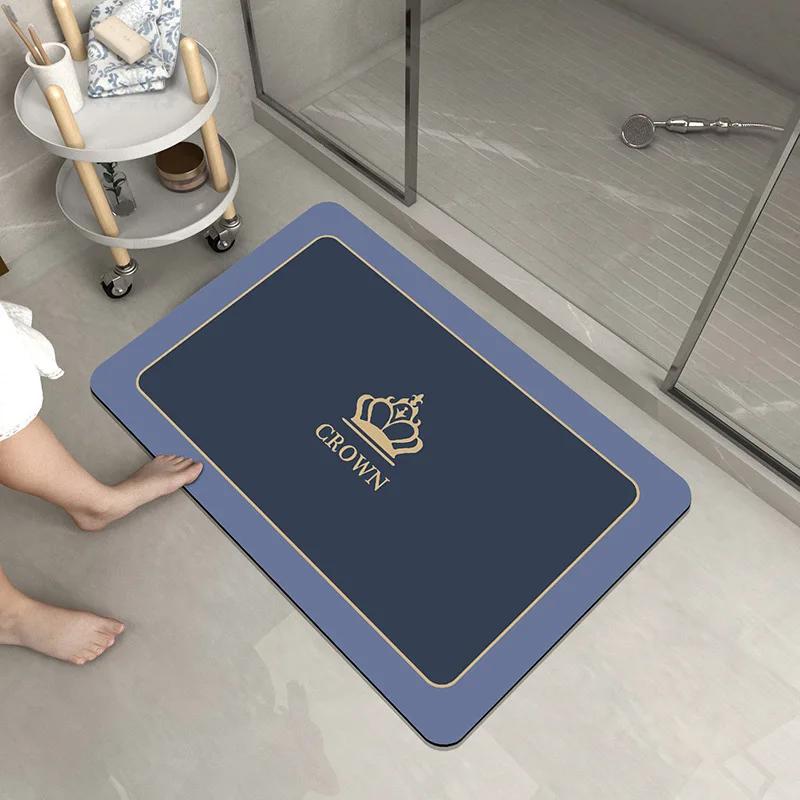 Simple toilet Bathroom floor mat Soft diatom mud Strong absorbent mat Non-slip entry mat Toilet door mat