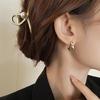 Metal Premium Pleated Circle Earrings Women's Versatile Design Stud Earrings Retro Earrings