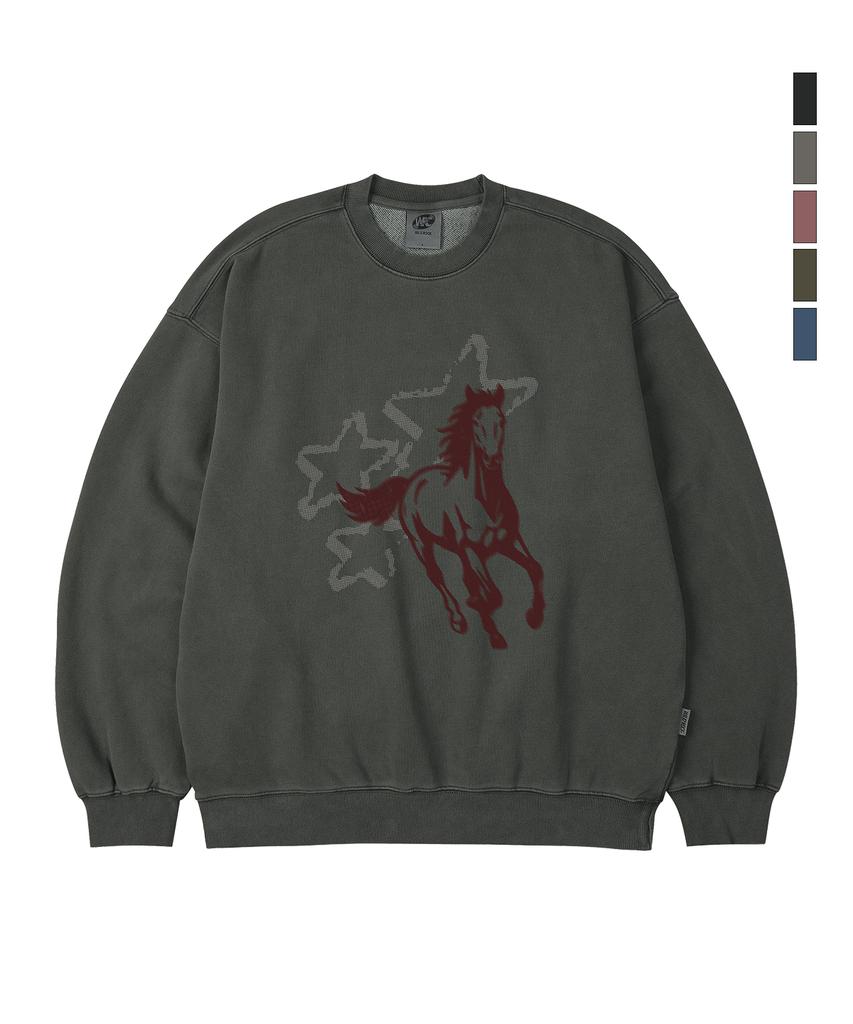 WILDROCK Star Horse Pigment Oversized Sweatshirt_5 Col