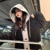Women's Long Hooded Lamb Wool Coat - Versatile, Loose-Fit, Plus Velvet, Chic Korean Style Sweatshirt